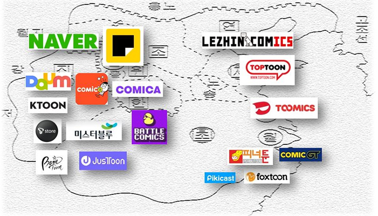 The more than 20 cartoon platforms in South Korea