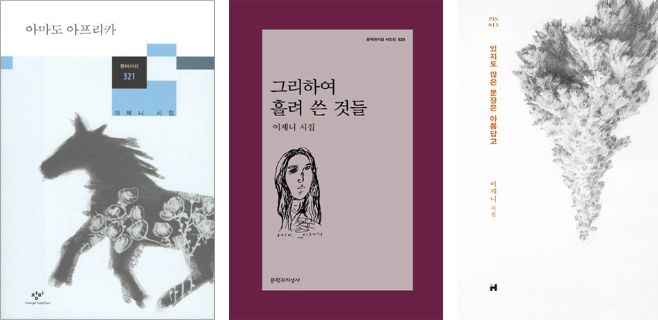 <Maybe Africa (Changbi)>, <Things Thus Scribbled (Munji Publishing)>, <The Beautiful Non-Existing Sentence (Hyundae Munhak)>